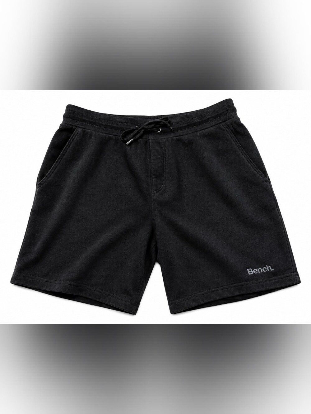 Bench Men’s French Terry Shorts Size M Black Drawstring Lounge Athletic